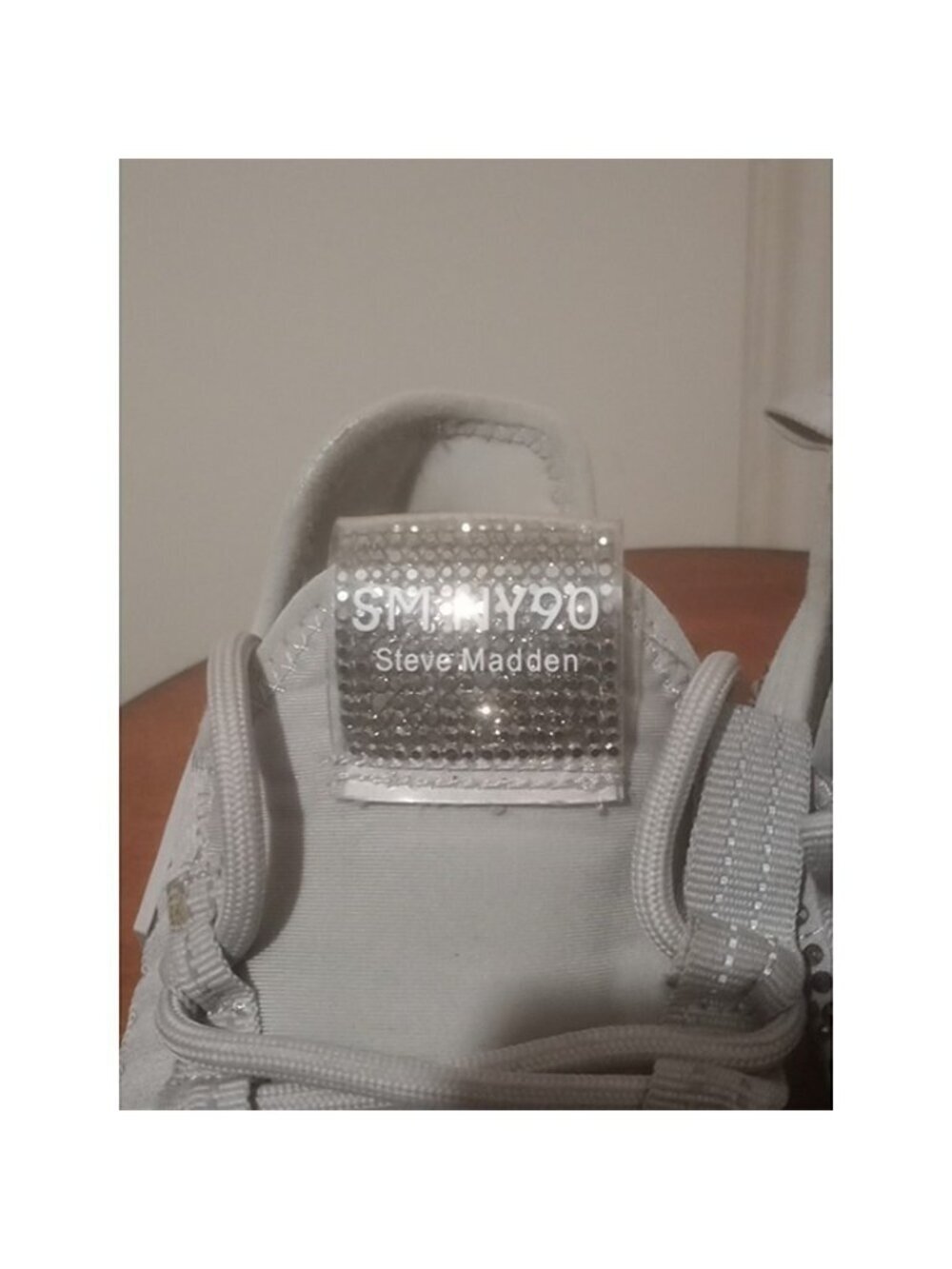 Steve Madden Womens Maxima-R White Bling Rhinestones Concert Sneaker Shoe Sz 8.5 - Picture 6 of 12
